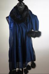 Cashmere Stole mit Fuchspelz 