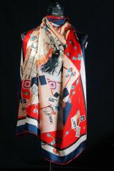 Seidentuch Satin mit Goldauflage 