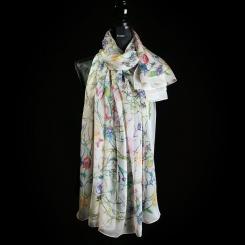 Seidenschal mit Ponge-Seide und Georgette-Seide 