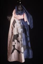 Leinen/Seide Schal mit Ausbrennung 