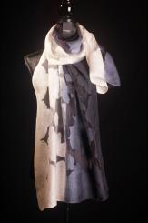 Leinen/Seide Schal mit Ausbrennung 