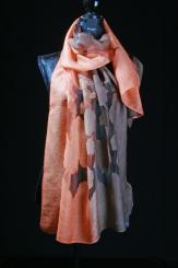 Leinen/Seide Schal mit Ausbrennung 