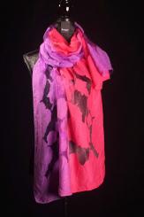 Leinen/Seide Schal mit Ausbrennung 