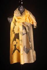 Leinen/Seide Schal mit Ausbrennung 