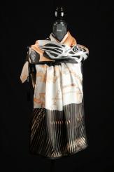 Seidenschal aus Georgette-Seide mit Satin-Seide 