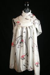 Seidenschal aus Georgette-Seide mit Ponge-Seide 