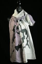 Leinen/Seide Schal mit Ausbrennung 