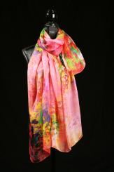 Seidenschal  aus Pongeseide mit Georgette 
