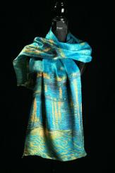 Seidenschal aus Satinseide Künstlermotiv 