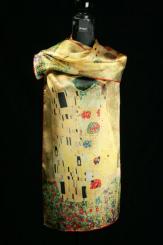 Seidenschal aus Satinseide mit Künstlermotiv 