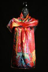 Seidenschal aus satinseide, handgerollt 