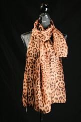 Seidenschal aus Pongeseide mit Georgette Leomuster braun 