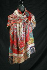 Schal aus gekochter Merinowolle 