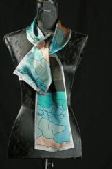 Schmaler Satin Schal  Zweilagig 