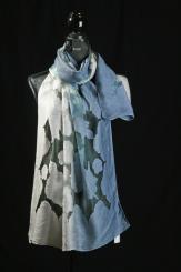 Leinen/Seide Schal mit Ausbrennung 