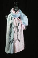 Leinen/Seide Schal mit Ausbrennung 