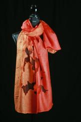 Leinen/Seide Schal mit Ausbrennung 