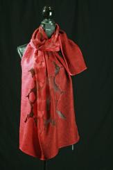 Leinen/Seide Schal mit Ausbrennung 