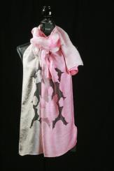 Leinen/Seide Schal mit Ausbrennung 