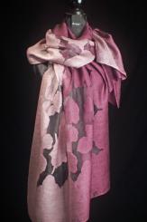 Leinen/seide-Schal mit Ausbrennung 