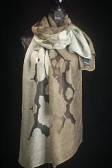 Leinen/Seide-Schal mit Ausbrennung 