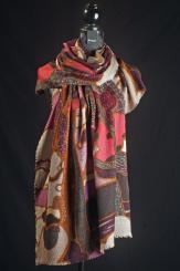 Schal aus gekochter Merinowolle 