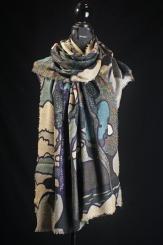 Schal aus gekochter Merinowolle 