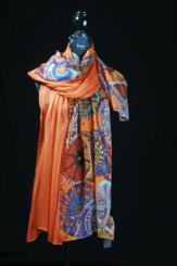 Kombinierter Seidenschal 