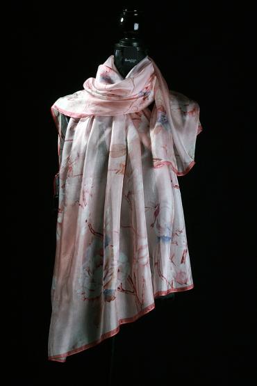 Seidenschal mit Ponge-Seide und Georgette-Seide 