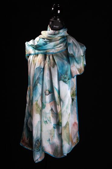 Seidenschal mit Ponge-Seide und Georgette-Seide 