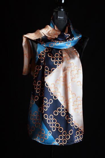 Seidenschal Georgette mit Satin 