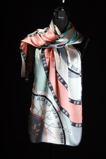 Seidenschal Georgette mit Satin 