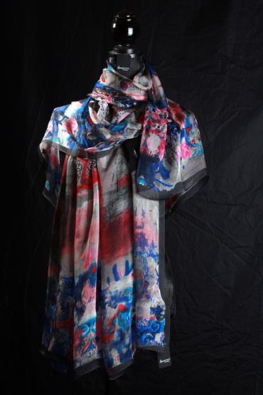 Seidenschal Ponge mit Georgette 