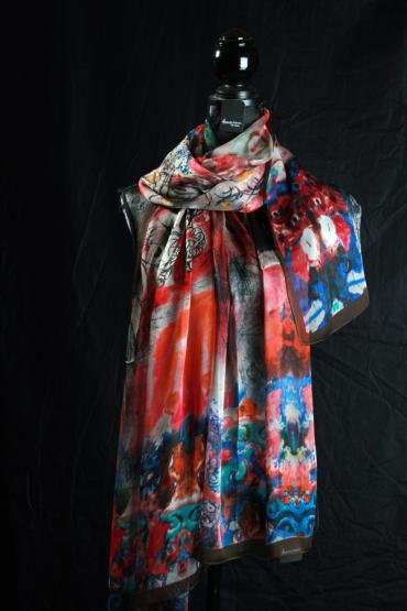 Seidenschal Ponge mit Georgette 
