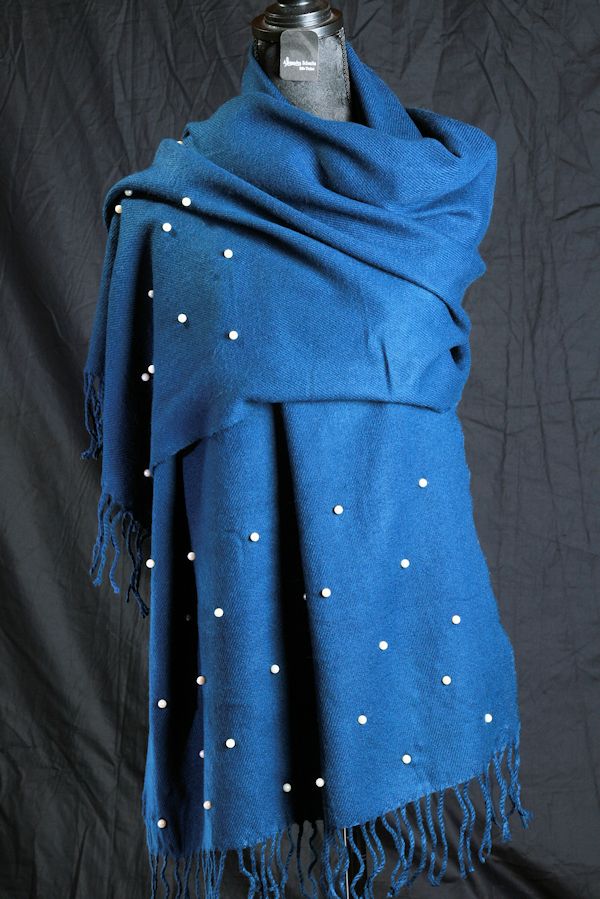 Stola Wolle/BW/Viskose Blau 
