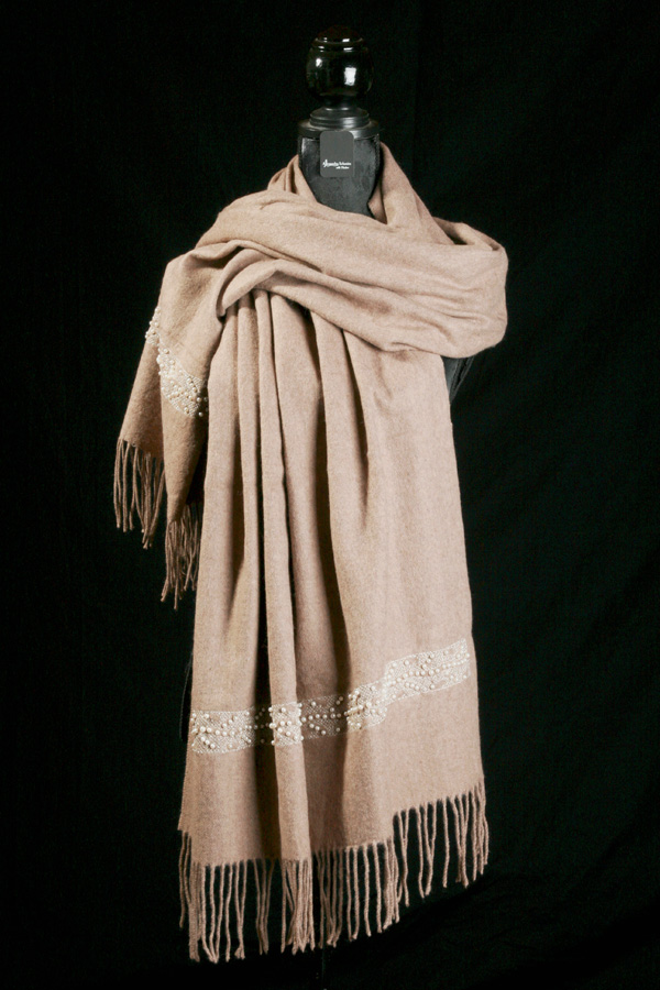 Schal aus Viskose mit Mohair braun 