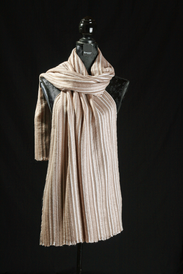 Schal aus Viskose mit Mohair Streifen braun 