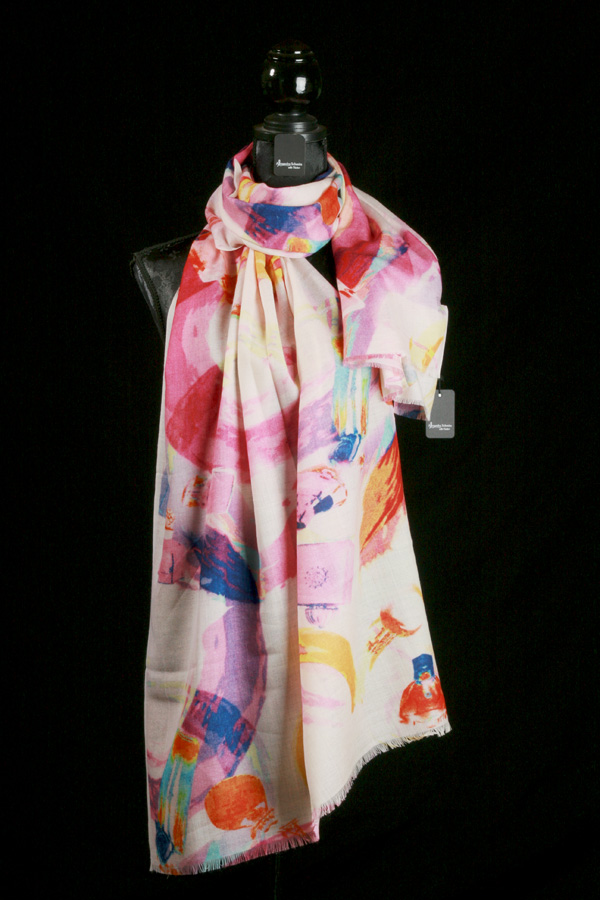 Schal aus Merinowolle bunt modern 